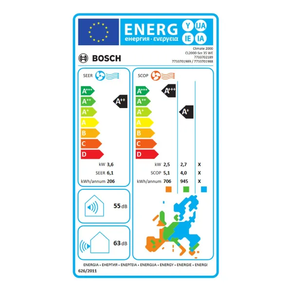 Oro kondicionierius BOSCH Balta A+ A++ A+/A++ 3770 w