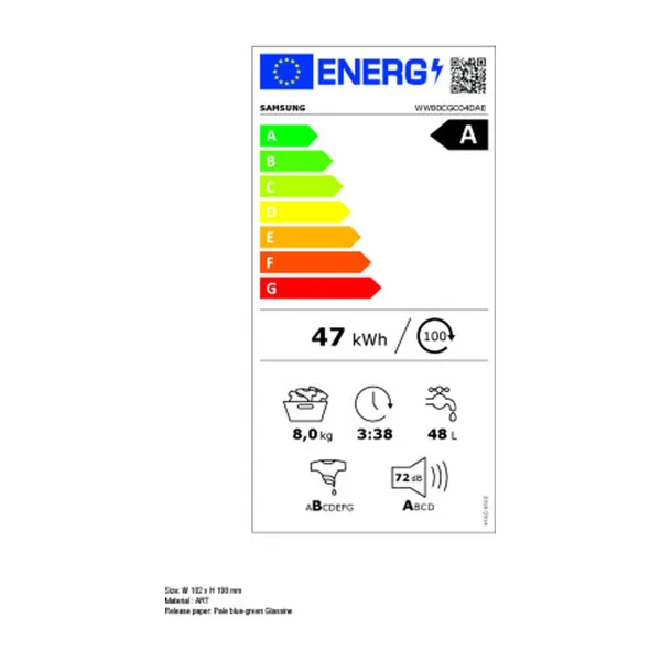 Skalbimo mašina Samsung WW80CGC04DAEEC 60 cm 1400 rpm 8 kg