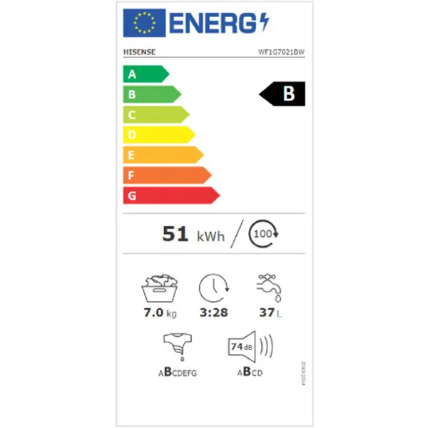 Стиральная машина Hisense WF1G7021BW 60 cm 1200 rpm 7 kg