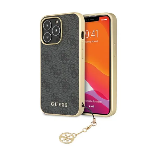 Guess 4G Charms Collection - Case for iPhone 14 Pro (Grey)
