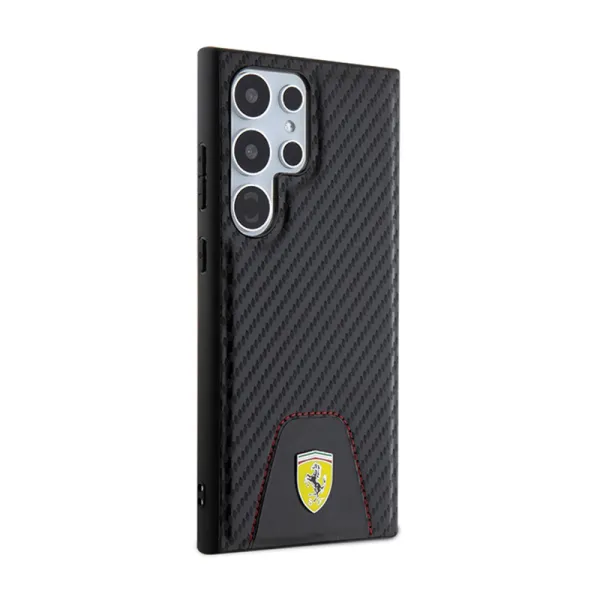 Ferrari Carbon Stitched Bottom - Case for Samsung Galaxy S24 Ultra (black)