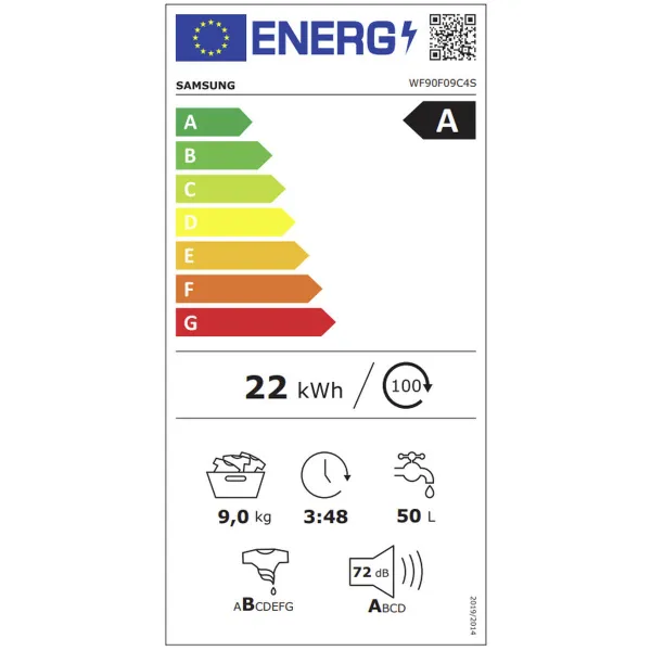 Washing machine Samsung WF90F09C4SU3 1400 rpm 9 kg