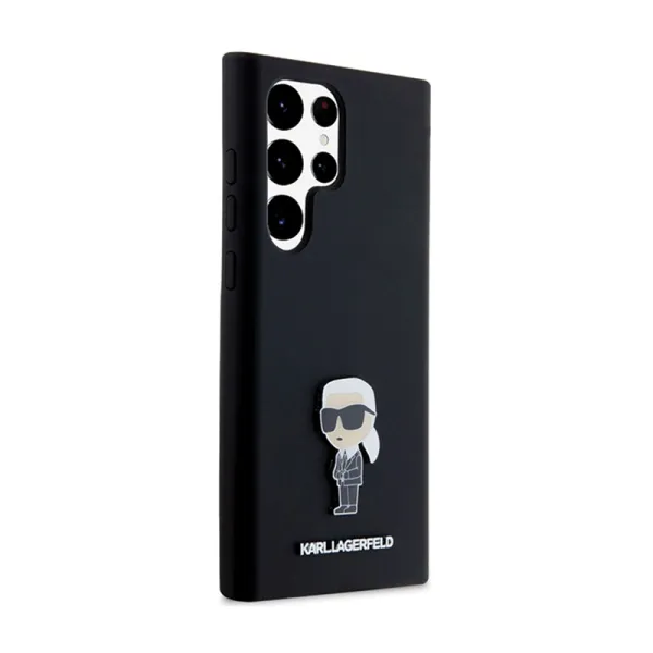 Karl Lagerfeld Silicone Ikonik Metal Pin - Case Samsung Galaxy S24 Ultra (czarny)