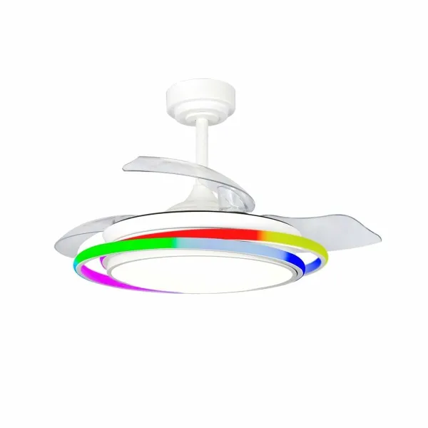Plafondventilator CristalRecord ANTILA MINI RGB WH RETRAC Balts