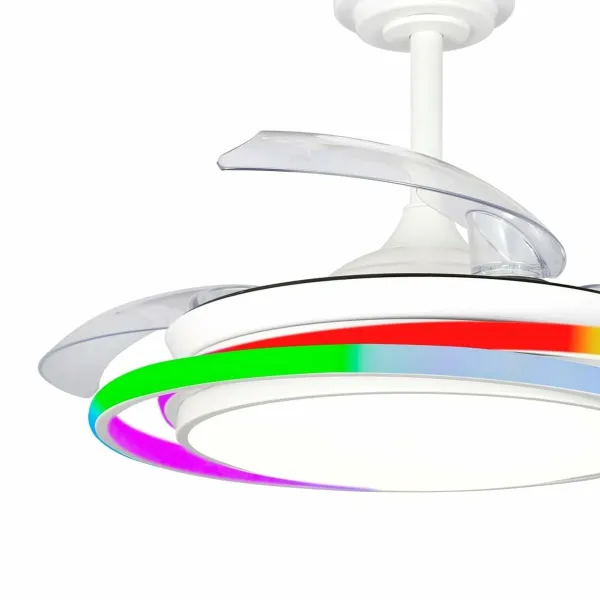 Plafondventilator CristalRecord ANTILA MINI RGB WH RETRAC Balts