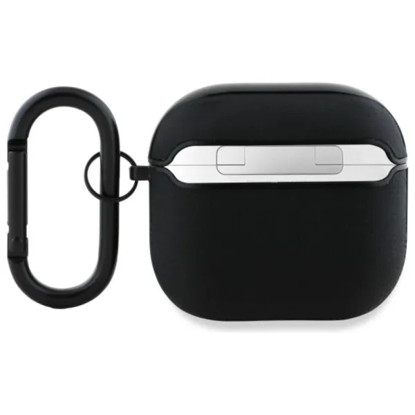 BMW Genuine Leather Silver Logo - Case for AirPods 4 (black)