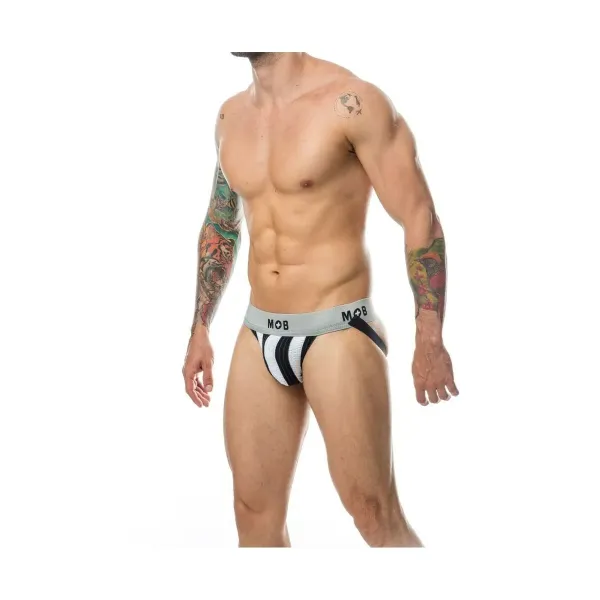 Thong Mob Eroticwear White Black S