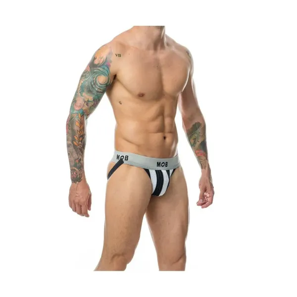 Thong Mob Eroticwear White Black L