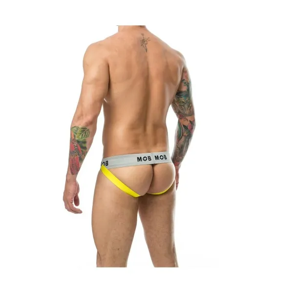 Thong Mob Eroticwear Yellow Black XL