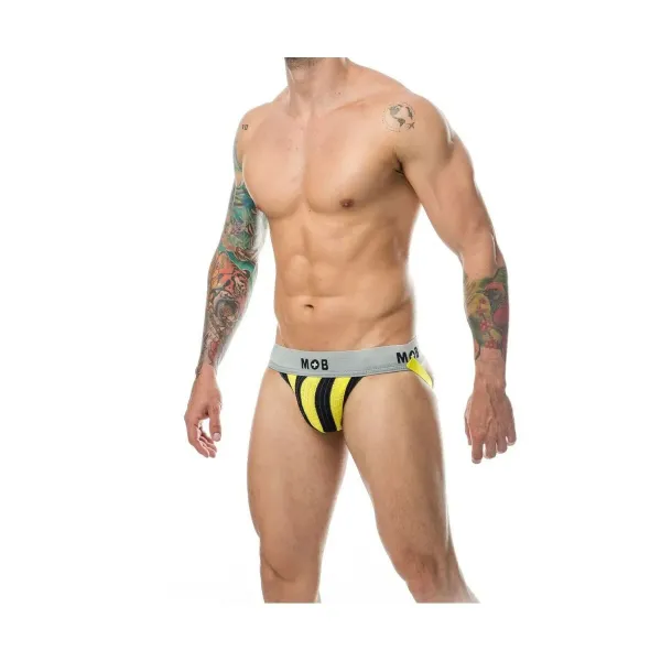 Thong Mob Eroticwear Yellow Black XL