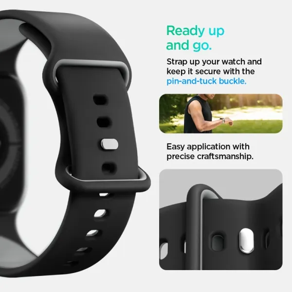 Spigen Nano Pop - Strap for Apple Watch 44/45/46/49 mm (Black Sesame)