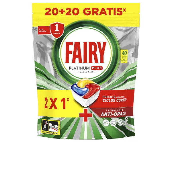 Таблетки для посудомоечной машины Fairy FAIRY PLATINUM PLUS Лимонный (40 штук)