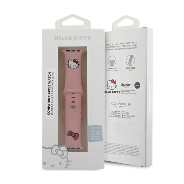 Hello Kitty Silicone Kitty Head - Apple Watch Band 42/44/45/49 mm (Pink)

