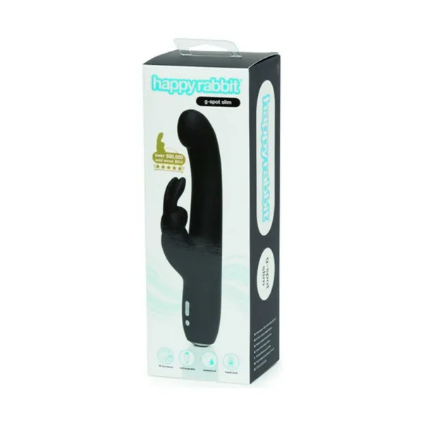 Slimline G-Spot Rabbit Vibrator Happy Rabbit G-Spot Black