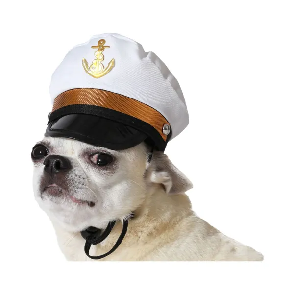 Dog Costume White Hat Sailor