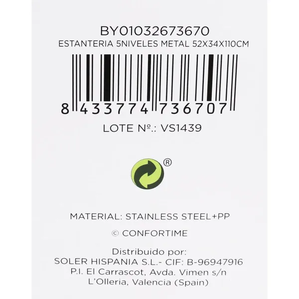 Hyllyt Confortime Metalli 52 x 34 x 110 cm
