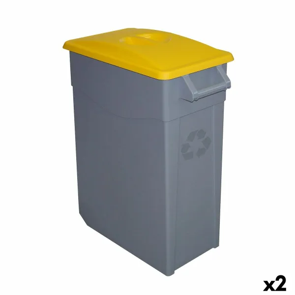 Rūšiavimo šiukšlių dėžė Denox Geltona 65 L (2 vnt.)