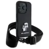 Karl Lagerfeld Saffiano Karl & Choupette Metal Pin CBDY Strap - Case for iPhone 16 Pro Max (black)