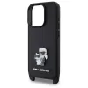 Karl Lagerfeld Saffiano Karl & Choupette Metal Pin CBDY Strap - Case for iPhone 16 Pro Max (black)