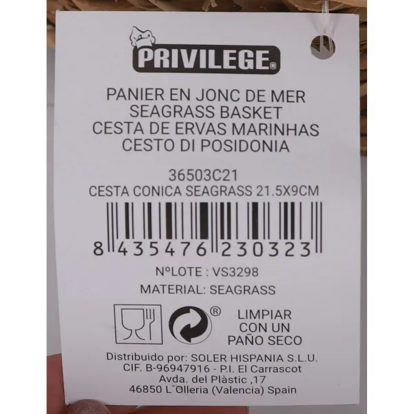 Monikäyttöinen kori Privilege korihuonekalut Ø 21,5 x 21,5 x 9 cm (16 osaa)