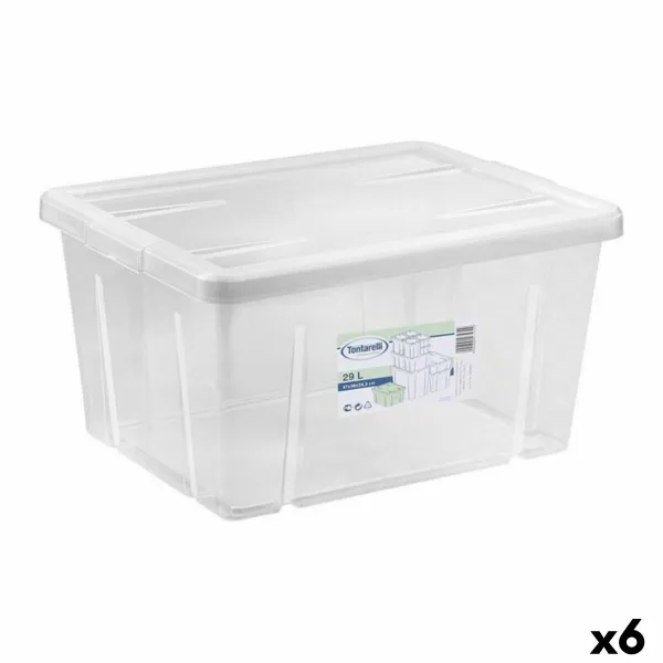 Контейнер для хранения с крышкой Tontarelli Linea box 47 x 36 x 24,5 cm (6 штук)