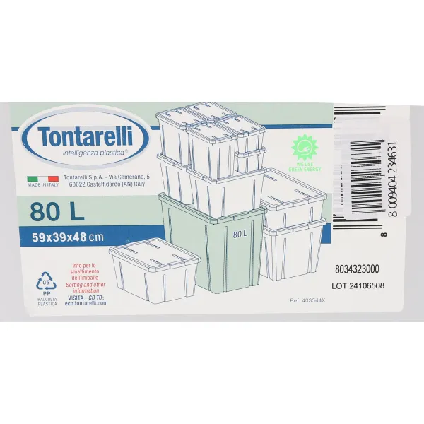Storage Box with Lid Tontarelli Linea box 59 x 39 x 48 cm (6 Units)