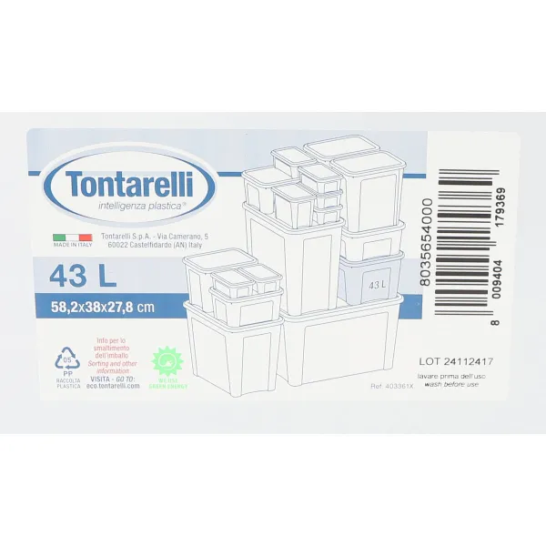 Storage Box with Lid Combi Tontarelli Combi (59 x 39 x 28 cm) 59 x 39 x 28 cm (6 Units)