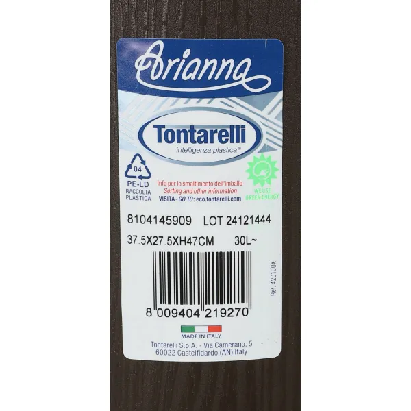 Мусорное ведро Tontarelli Arianna 30 L Wengue (6 штук)