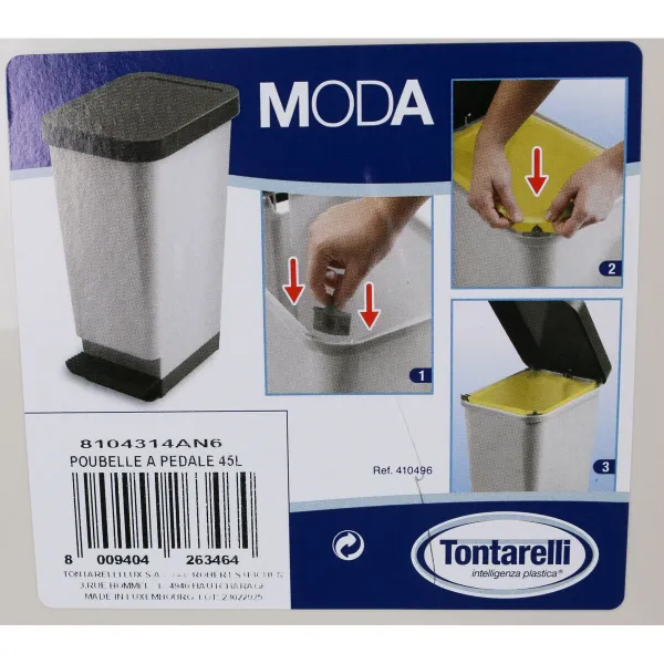 Мусорное ведро с педалью Tontarelli Moda Коричневый (4 штук)