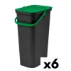 Rūšiavimo šiukšlių dėžė Tontarelli Moda Juoda Žalia 24 L (6 vnt.)