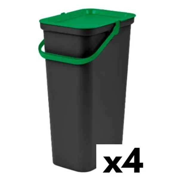 Мусорное ведро для сортировки Tontarelli Moda Зеленый 38 L (4 штук)
