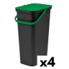 Мусорное ведро для сортировки Tontarelli Moda Зеленый 38 L (4 штук)