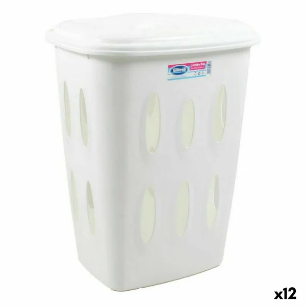 Veļas grozs Tontarelli Laundry Ar vāku 45 L Balts 41 x 33,2 x 54,5 cm (12 gb.)