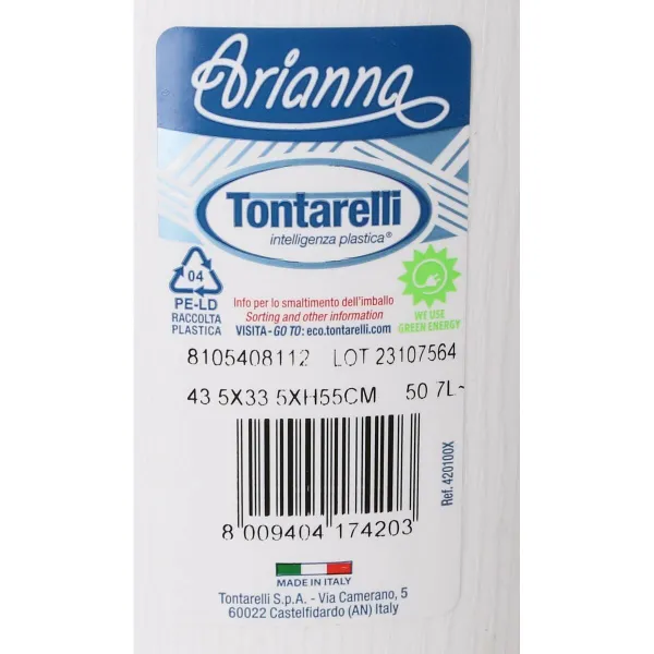 Veļas Grozs Arianna Tontarelli 8105408_112 50 L Balts 44 x 35 x 55 cm (6 gb.)