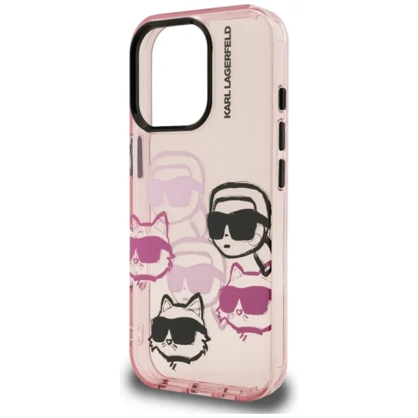 Karl Lagerfeld IML Multi K&C Head Pattern - Case for iPhone 16 Pro (pink)