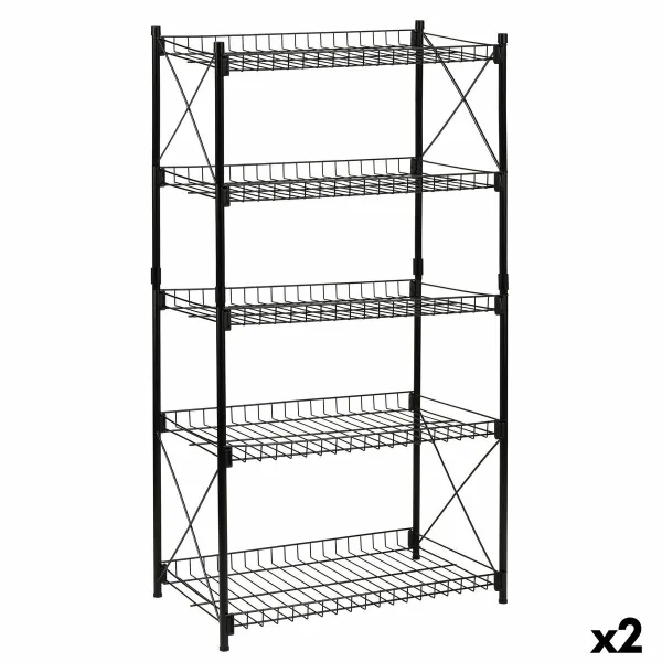 Hyllyt Confortime Metalli Musta 52 x 34 x 110 cm (2 osaa)