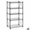 Plaukti Confortime Metāls Melns 52 x 34 x 110 cm (2 gb.)
