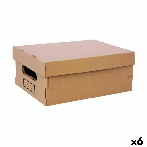 Sandėliavimo dėžutė su dangteliu Confortime Kartonas 36,5 x 28,5 x 16,5 cm (6 vnt.)