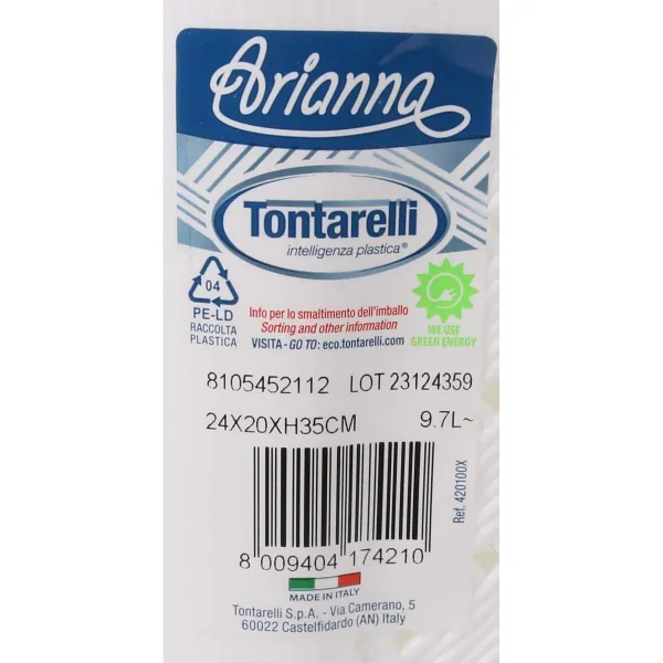Мусорное ведро Tontarelli Arianna 10 L Белый (8 штук)