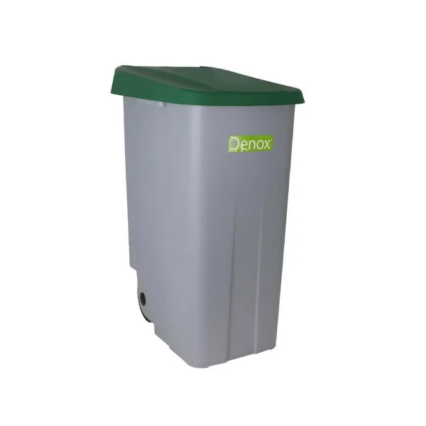 Atkritumu Tvertne ar Riteņiem Denox 110 L Zaļš 58 x 41 x 89 cm (2 gb.)