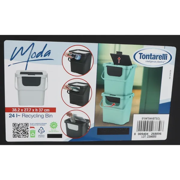 Atkārtoti Pārstrādājamo Atkritumu Tvertne Tontarelli Moda double Dzeltens (6 gb.) 24 L