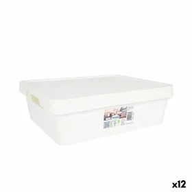 Säilytyslaatikko kannella Tontarelli Maya Valkoinen 9,2 l 36 x 28 x 11 cm (12 osaa)