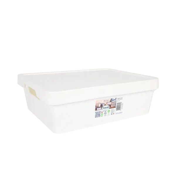 Säilytyslaatikko kannella Tontarelli Maya Valkoinen 9,2 l 36 x 28 x 11 cm (12 osaa)