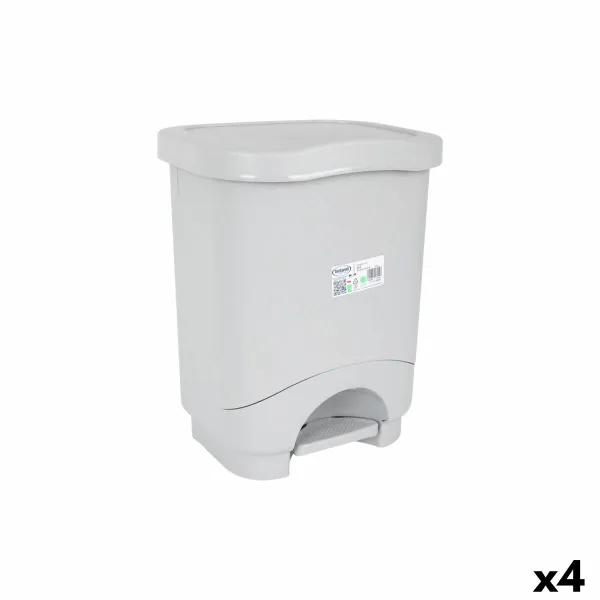 Мусорное ведро с педалью Tontarelli Idea Серый 24 L (4 штук)