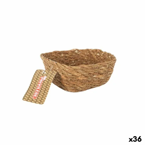 Универсальная корзина Privilege   Коричневый плетеный Квадратный 12 x 12 x 5 cm (36 штук)