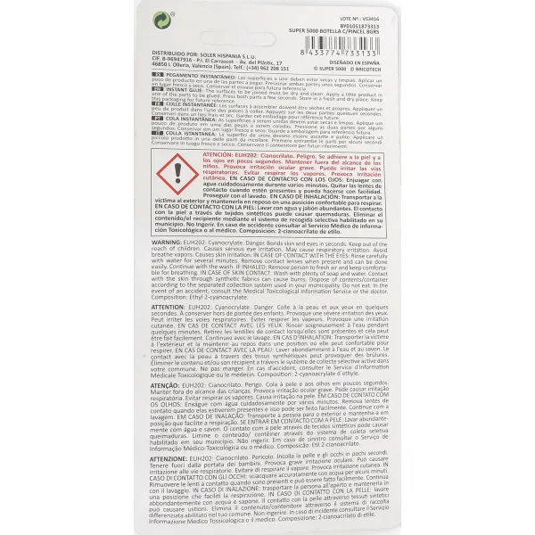 Instant Adhesive Bricotech Super 5000 8 g (24 Units)