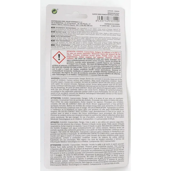 Instant Adhesive Bricotech Super 5000 10 g (24 Units)
