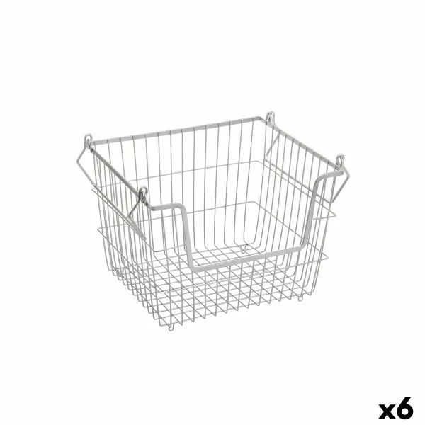 Универсальная корзина Confortime Серый Металл 32 x 27 x 23 cm (6 штук)