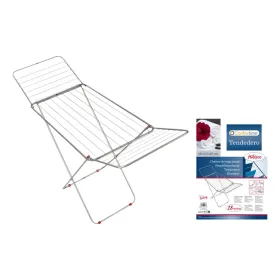 Taitettava kuivausteline 18 m Confortime Hibisco Hopeinen Metalli 180 x 55 x 109 cm (6 osaa)