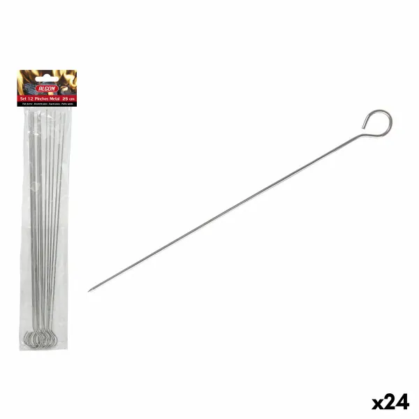 Grillivarrassetti Algon Metalli 25 cm 12 Kappaletta (24 osaa)
